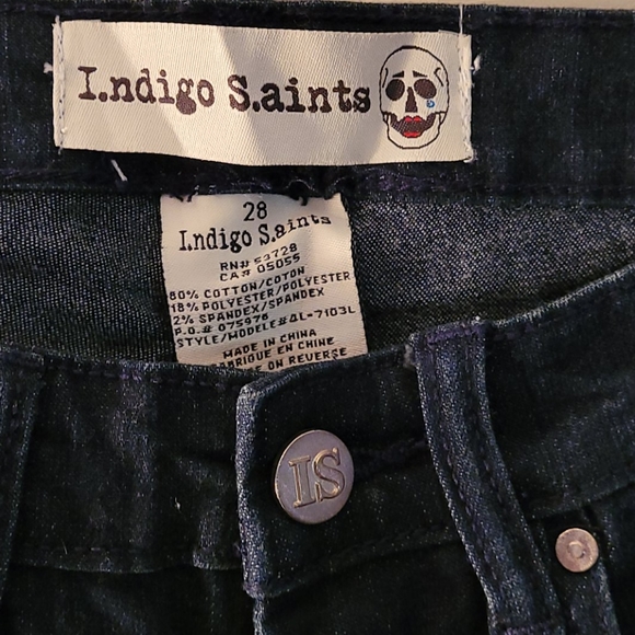 I.ndigo S.aints dark jeans wide leg size 28 - Picture 4 of 7